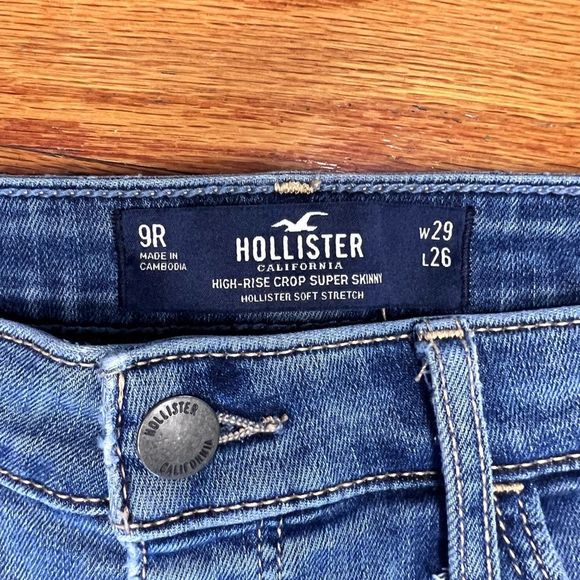 Hollister Button Fly High Rise Crop Super Skinny Size 9 W29/L26 - Picture 2 of 6